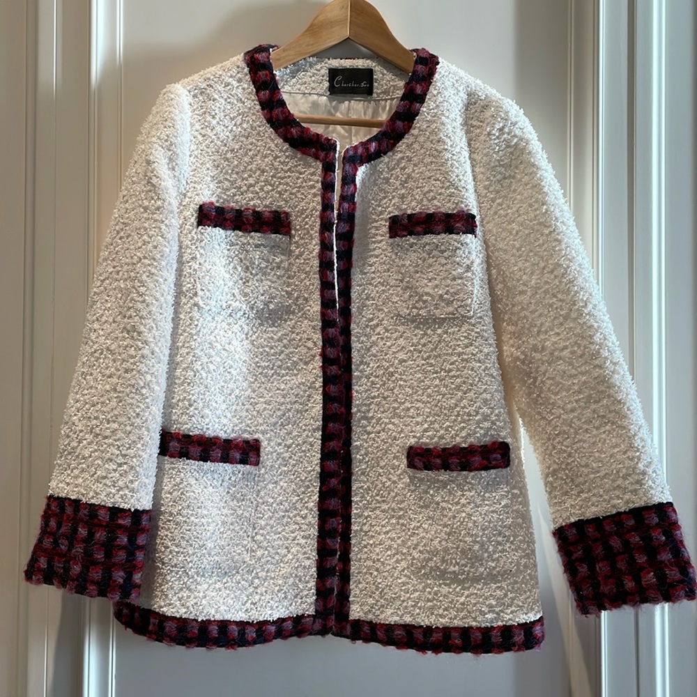 Tweed/Bouclé Blazer Jacket - fits like a small-medium